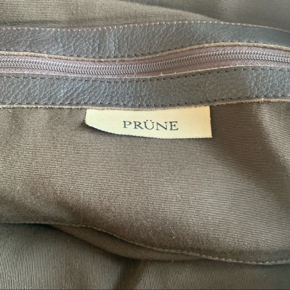 PRÜNE Chocolate Brown Silver Studded Leather Tote - Picture 6 of 8